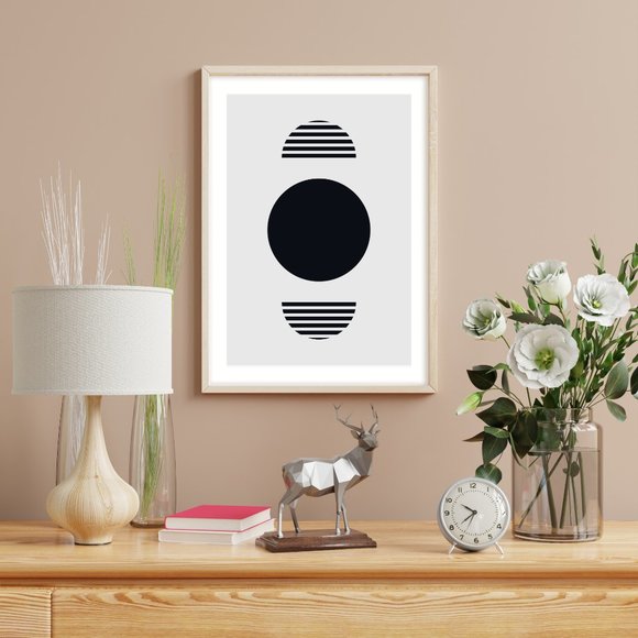 Modern Minimalist Abstract Geometric Wall Art Print Home Decor [No Frame] - Picture 3 of 7